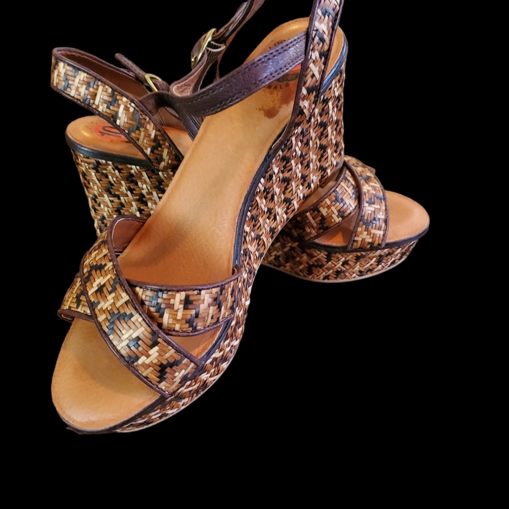 Multi Color Wedge Sandals - Size 10